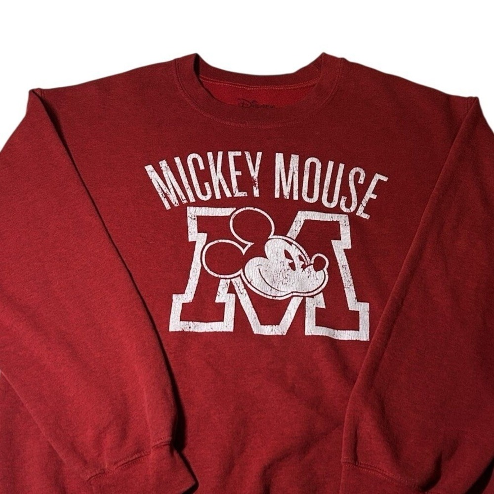 Mickey Mouse Crewneck Pullover Sweatshirt‎ Men's Medium Red